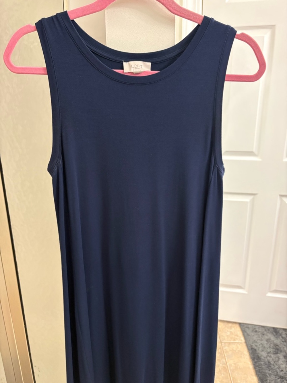 LOFT Navy Sleeveless Maxi Tank Dress